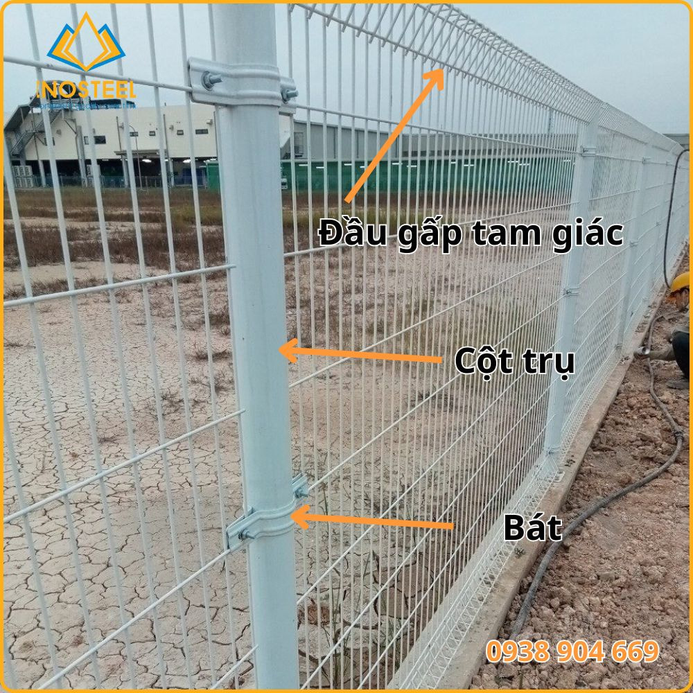 hàng rào lưới thép đầu gấp tam giác