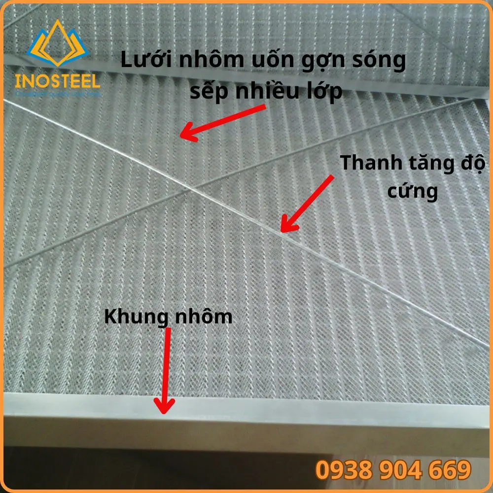 tấm lưới nhôm lọc bụi
