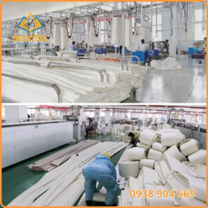 Nhà xưởng đang sản xuất túi lọc bụi PE550