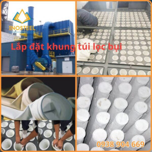 Lắp đặt túi lọc bụi PE550 vào hệ thống lọc bụi