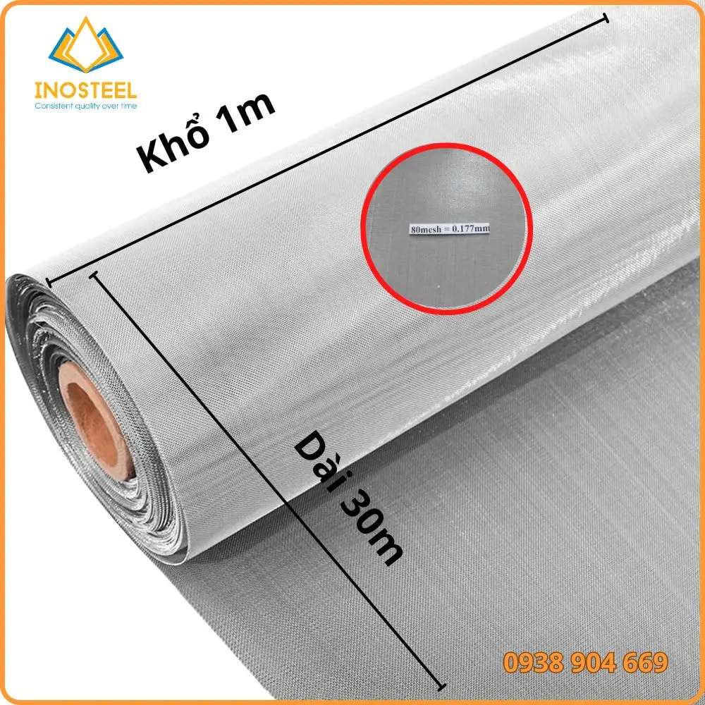 Kích thước lưới inox 80 mesh