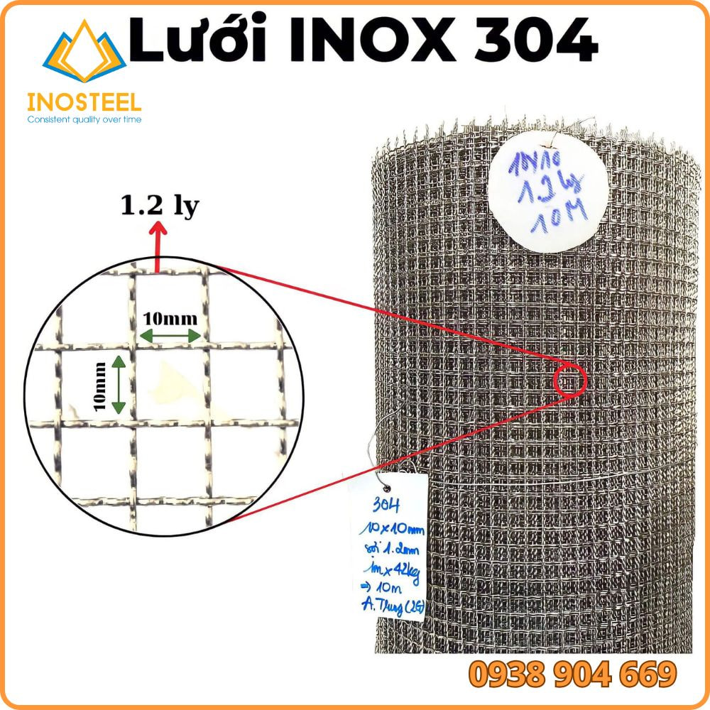 Lưới Inox 10x10 Không Rỉ 10 lưới inox 10x10