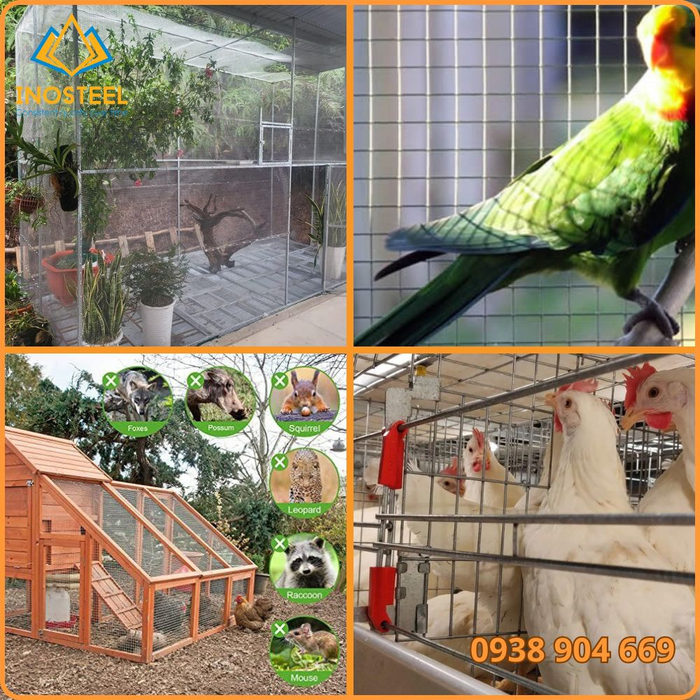 Lưới inox làm aviary chuồng trại