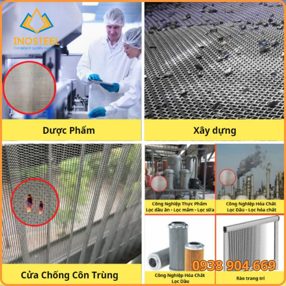 ứng dụng lưới inox lỗ nhỏ