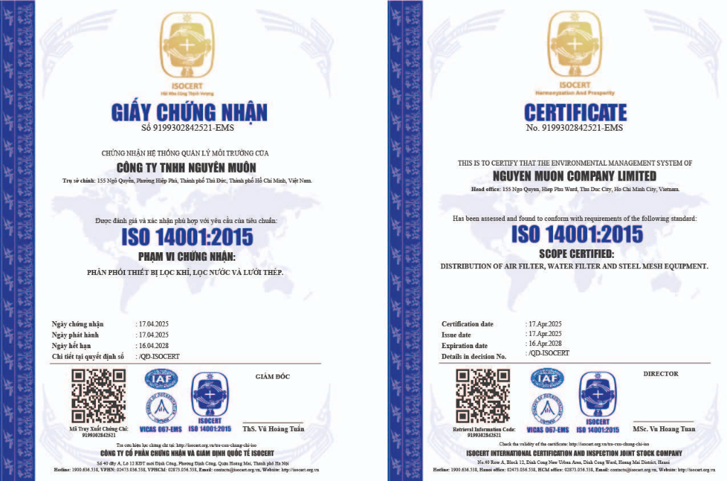 Chứng nhận ISO 14001:2015